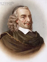 Retrato de Corneille (1606 - 1684). Cromolitografía del siglo XIX