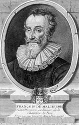 Retrato de François Malherbe, poeta francés (1555-1628) - grabado