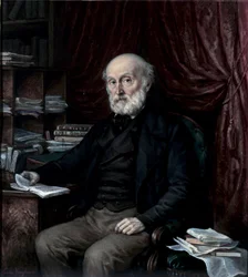 Retrato de Jean Pierre Vieusseux (1779-1863), amante de la cultura y empresario, fundador del Gabinete de Lectura Florentino, pintura anónima del siglo XIX