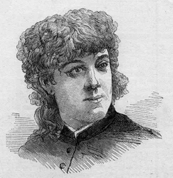 Retrato de Jeanne Samary, comediante francesa, miembro de la Comédie Française. Grabado en 