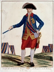 Retrato de José II de Lorena (1741-1790), Emperador del Sacro Imperio Romano Germánico, Emperador de Austria, Rey de Hungría de Bohemia. Grabado del siglo XVIII. París, Museo Carnavalet