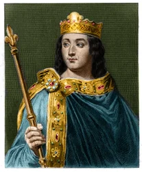 Retrato de Luis V el Holgazán (967-987), rey de Francia - en Histoire des Français de Lavallée, grabado, sin fecha
