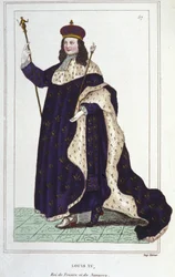 Retrato de Luis XV (1710 - 1774), Rey de Francia. Grabado de 1830