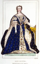 Retrato de María Lescszinska, Reina de Francia (1703-1768). Grabado de 1830.