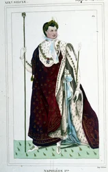 Retrato de Napoleón I (1769 - 1821) en traje de emperador.