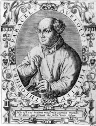 Retrato de Philipp Aureolus Theophrast Bombast von Hohenheim Paracelsus.