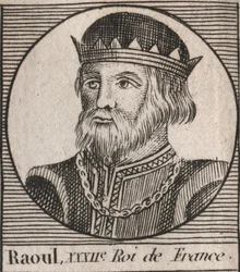 Retrato de Raúl de Francia (o Rodolfo, c. 890-936) Rey de los Francos - grabado de “Instruction sur l