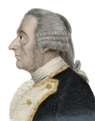 Retrato de Sir Charles Hardy (1714-1780), oficial naval inglés y gobernador de Terranova. Grabado del siglo XIX.