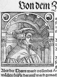 Retrato de Ulrich Zwingli (1484 - 1531), reformador religioso suizo.