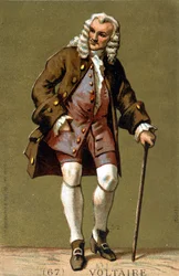 Retrato de Voltaire de pie