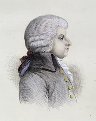 Retrato de Wolfgang Amadeus Mozart (1756-1791) joven - grabado