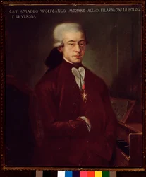 Retrato de Wolfgang Amadeus Mozart a los 21 años