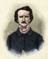 Retrato del escritor estadounidense Edgar Allan Poe (1809 - 1849)