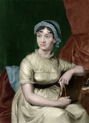 Retrato de la escritora inglesa Jane Austen (1775-1817) Grabado del libro “Galería de retratos de hombres y mujeres eminentes de Europa y América” por el biógrafo Evert Augustus Duyckinck (1816-1878). 1893, vol. 1