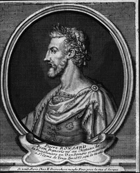Retrato del poeta francés Pierre de Ronsard (1524-1585). Grabado del siglo XVIII