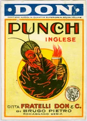 Anuncio de alcohol Punch inglés con un diablo