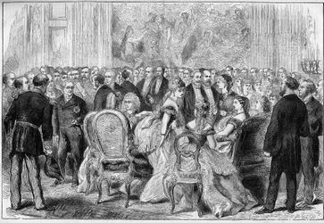 Recepción del Presidente Adolphe Thiers en el Palacio del Elíseo en enero de 1873.