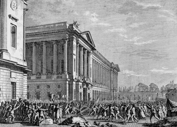 Retiro de cañones y armaduras del gabinete de almacenamiento (edificio en el centro de la imagen). Libro de finales del siglo XIX.