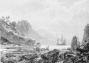 Representación de la Isla Tortuga. Grabado del siglo XIX