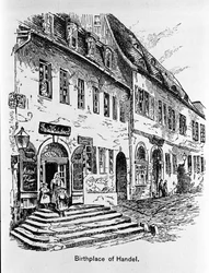 Representación de la casa donde nació George Frederick Handel (Georg Friedrich Handel)