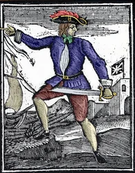Representación del pirata Howell Davis, activo alrededor de 1718-1719