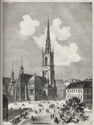 Iglesia de Riddarholmen - La Iglesia de Riddarholm en Estocolmo - 1866