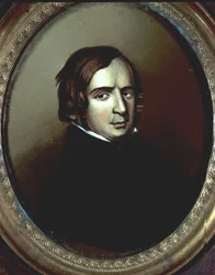 Risorgimento: “Retrato del político, filósofo italiano Vincenzo Gioberti (1801-1852)”. Miniatura sobre marfil anónimo. Museo del Risorgimento Milán