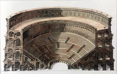 Teatro romano. Grabado de principios del siglo XIX
