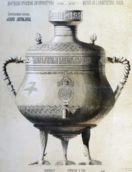 Samovar ruso - litografía