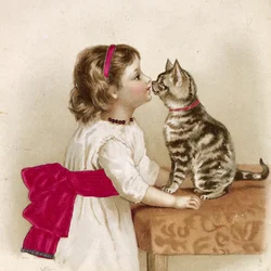 Saludando a Kitty (postal victoriana)