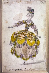 Escenografía: dibujo de trajes para la ópera ballet "Les Indes galantes" de Jean Philippe Rameau (1683-1764) 1761.