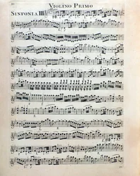 Página de la partitura para violín de la sinfonía n. 3 de Christian Cannabich