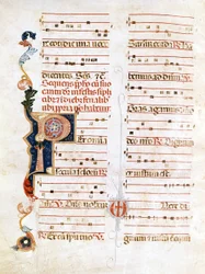 Sursum Corda, ejemplo de notación del siglo XIV