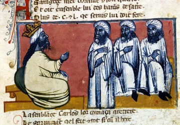 El Califa de España. Manuscrito del siglo XIV. Bibl. Marciana, Venecia.