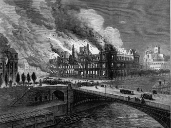 La Comuna de París en 1871. Incendio del Ayuntamiento el 24 de mayo