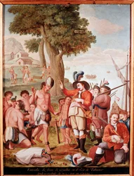 El conquistador español Juan de Grijalva (1489-1527) desembarca en Tabasco, México en 1518