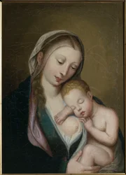 La Virgen y el Niño durmiendo en su hombro