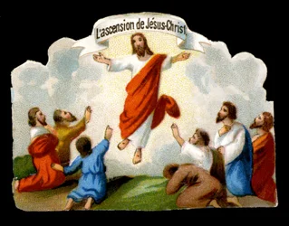 La ascensión de Cristo al Jardín de los Olivos ante los Apóstoles