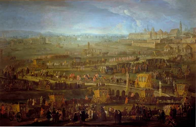El cortejo del Marqués de Mirepoix (1699-1757) embajador con los representantes diplomáticos franceses en Viena 12/10/1738