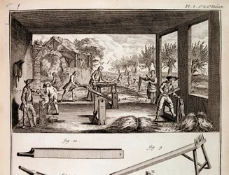 El cultivo del cáñamo - en "Enciclopedia" por Denis Diderot y Jean Le Rond d