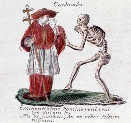La danza de la muerte, el cardenal y un esqueleto (impresión)