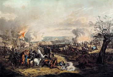 La muerte del duque Federico Guillermo de Brunswick en la batalla de Quatre Bras el 16/06/1815