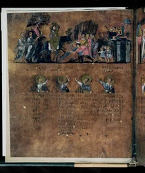 La púrpura del Codex Rossanensis, siglo VI (manuscrito)