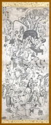 Boceto sin título de 100 ancianos (tinta sobre papel)