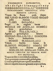 Alfabeto Utopiano de la tercera edición de 
