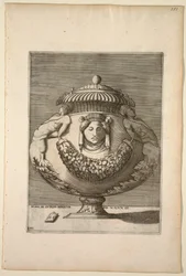 Jarrón decorado con figuras, rinceaux y festones, 1543