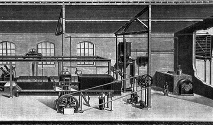 Vista de una fábrica de hielo en 1860. (Instalación de aduanas)