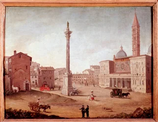 Vista de la Basílica de Santa Maria Maggiore en Roma Acuarela anónima. Siglo XVIII Roma, Museo di Roma