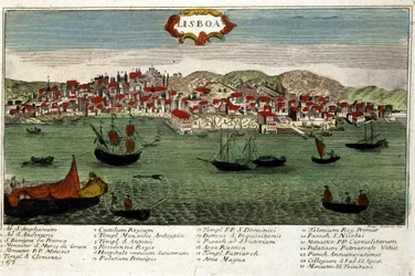 Vista de la ciudad de Lisboa en Portugal a finales del siglo XVIII