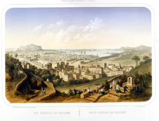 Vista de la ciudad de Palermo. 1850. Grabado de 1860
